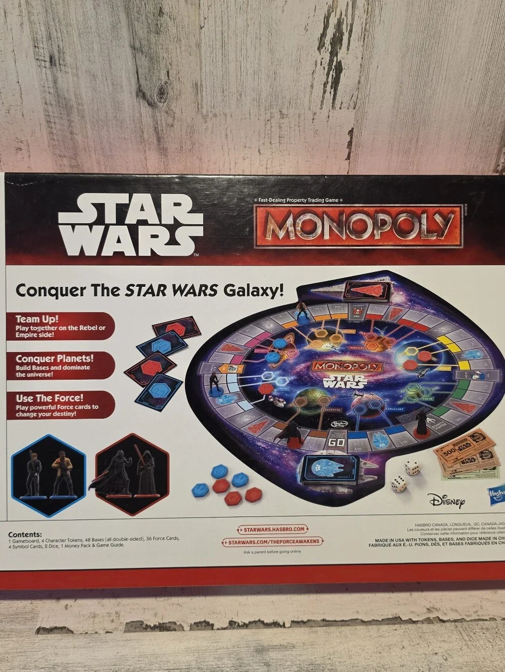 Star Wars Monopoly Force Awakens Board Game Complete New Open Box Figures Sealed